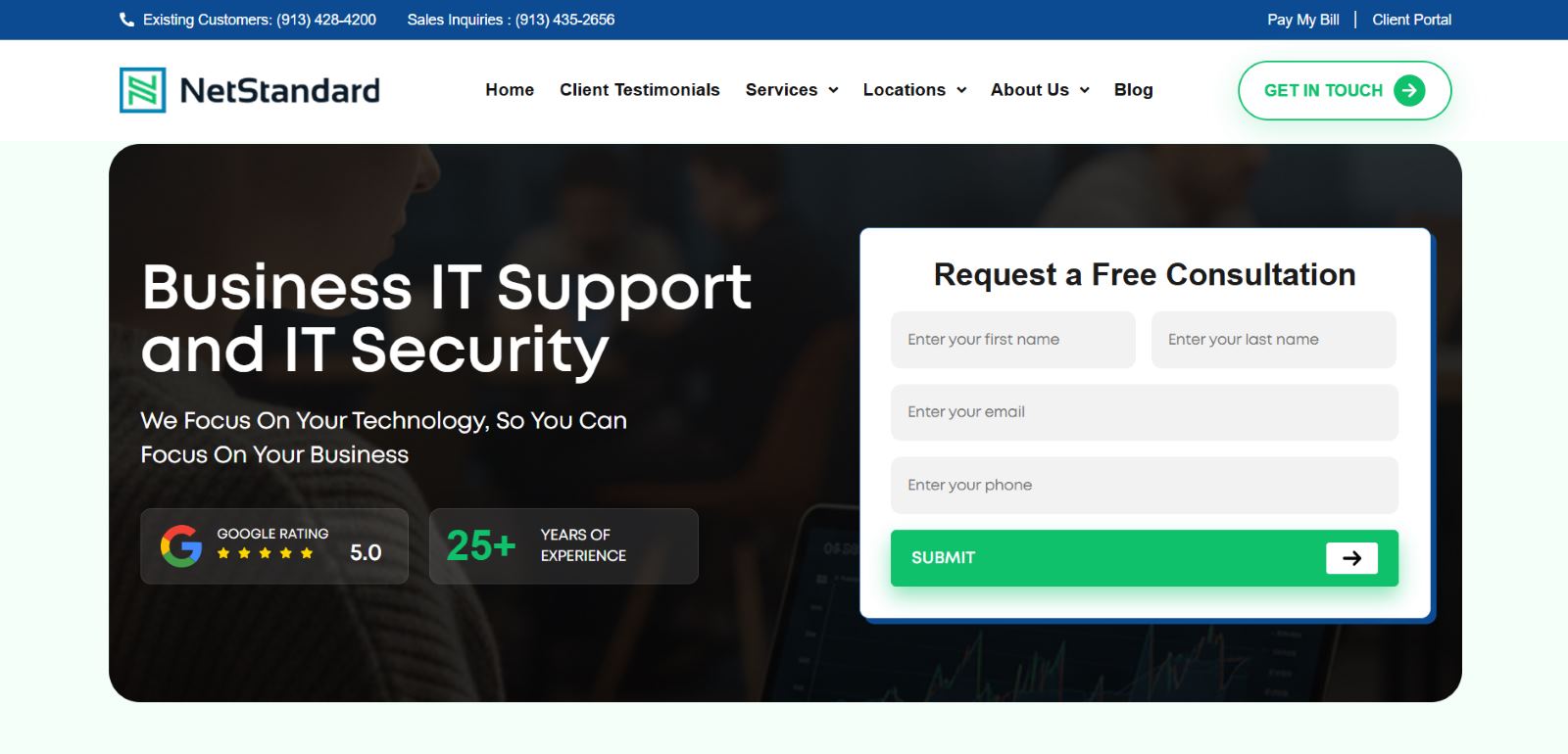 NetStandard managed IT services Kansas City homepage