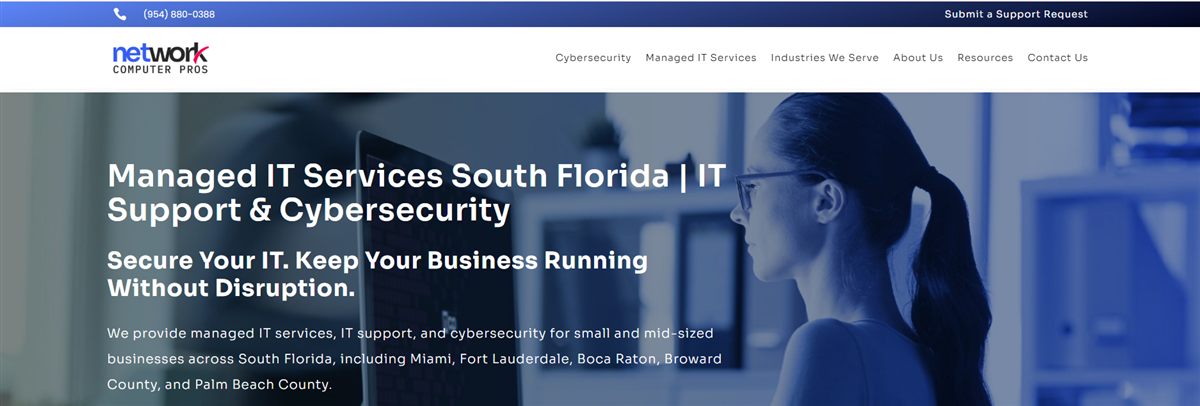 Network Computer Pros managed IT services Fort Lauderdale homepage