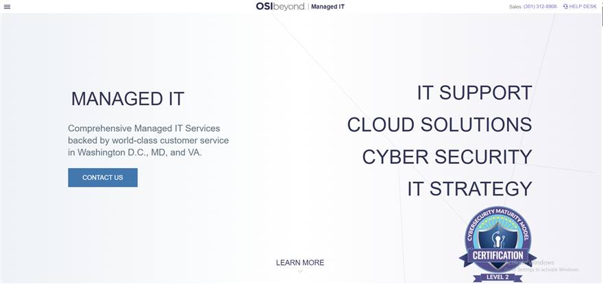 OSIbeyond managed IT services Washington DC homepage
