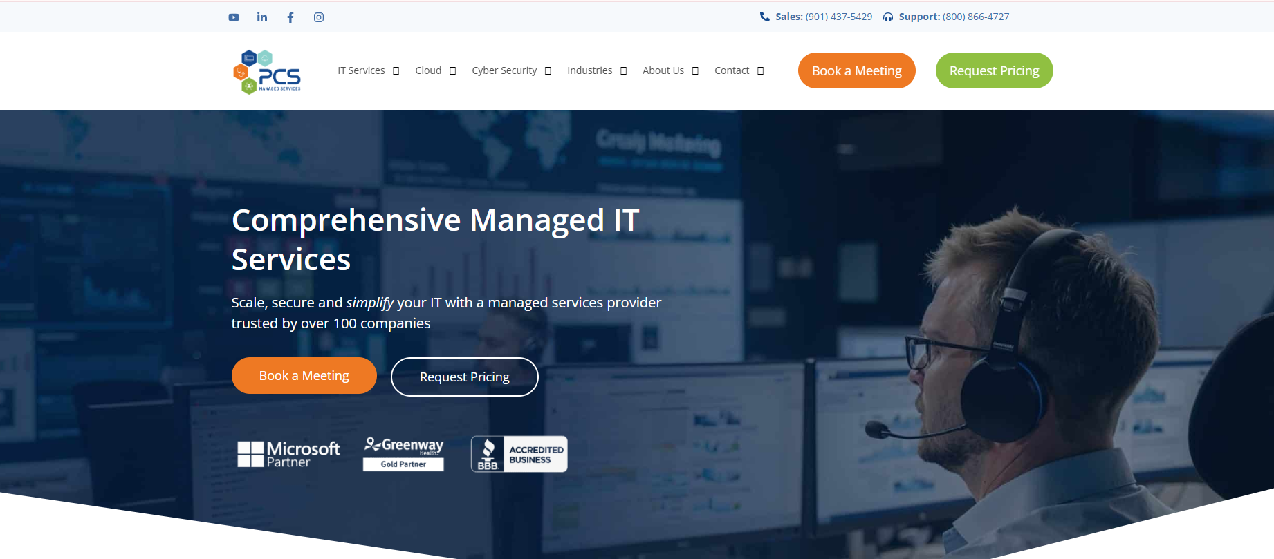 PCS Managed Services healthcare IT in Memphis — homepage