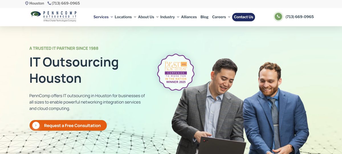 PennComp managed IT services Houston TX — homepage