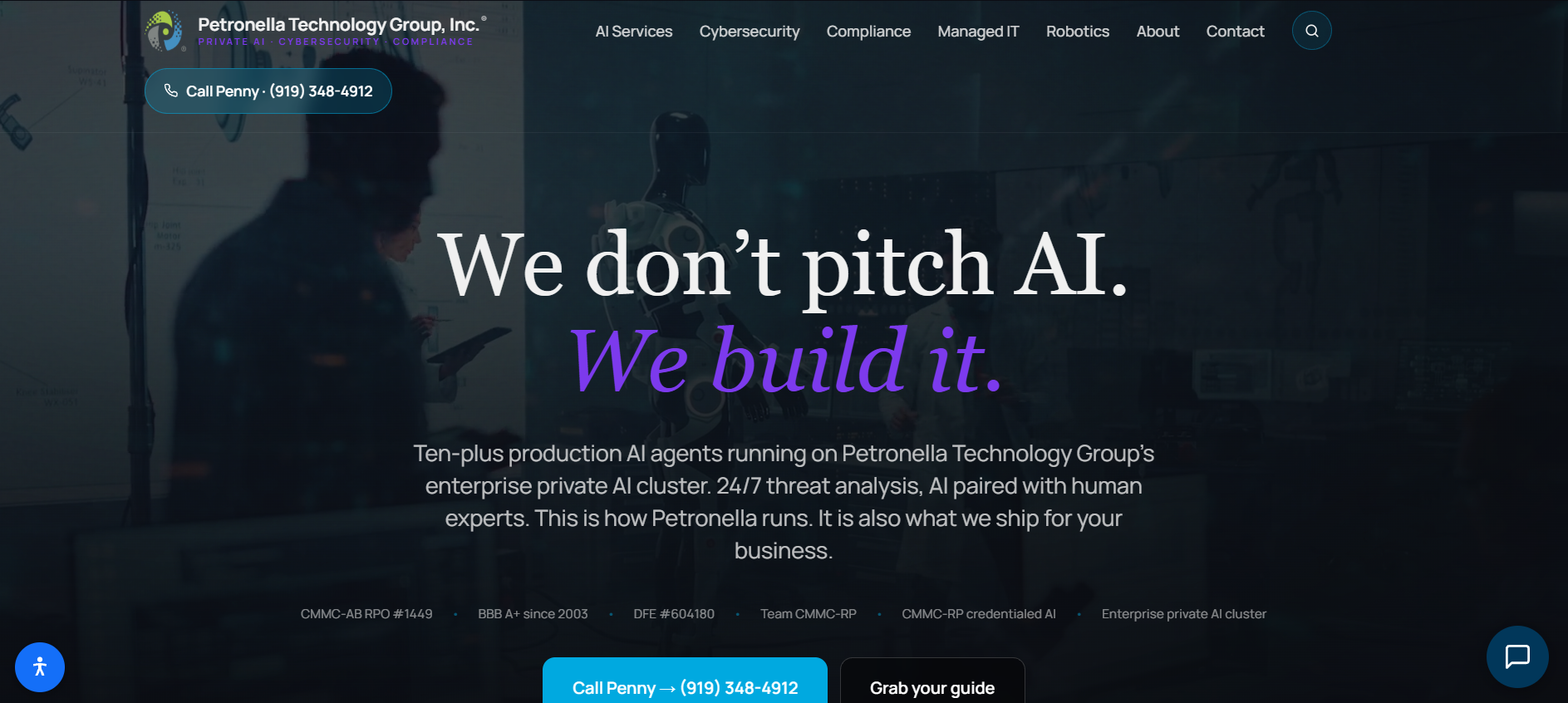 Petronella Technology Group CMMC cybersecurity compliance Raleigh North Carolina homepage