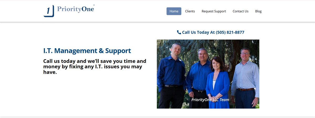 PriorityOne LLC Albuquerque managed IT services homepage
