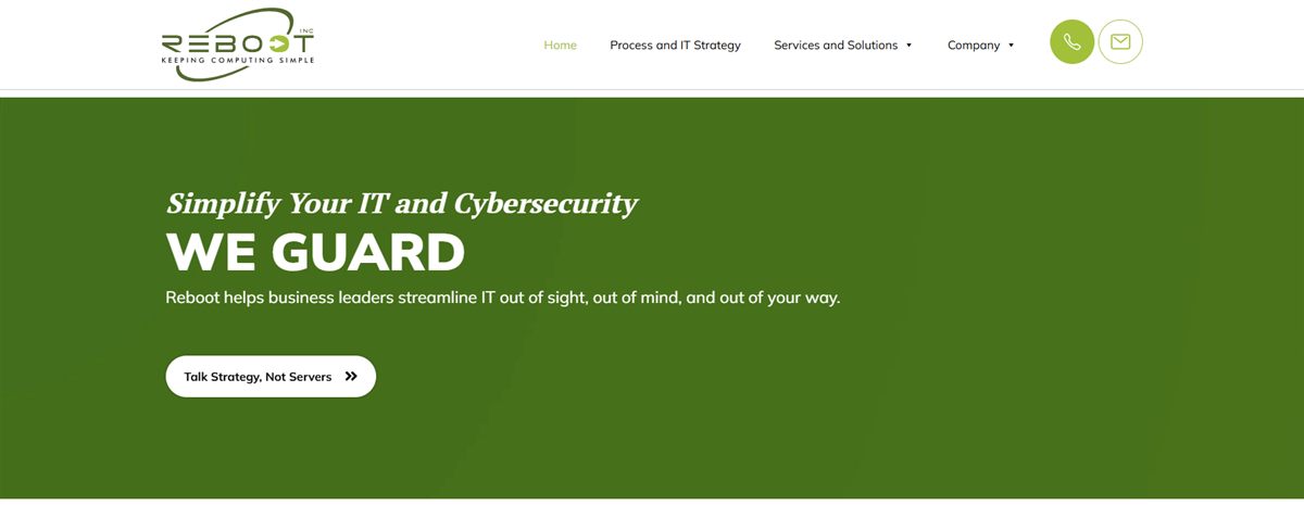Reboot Inc managed IT services Jacksonville homepage