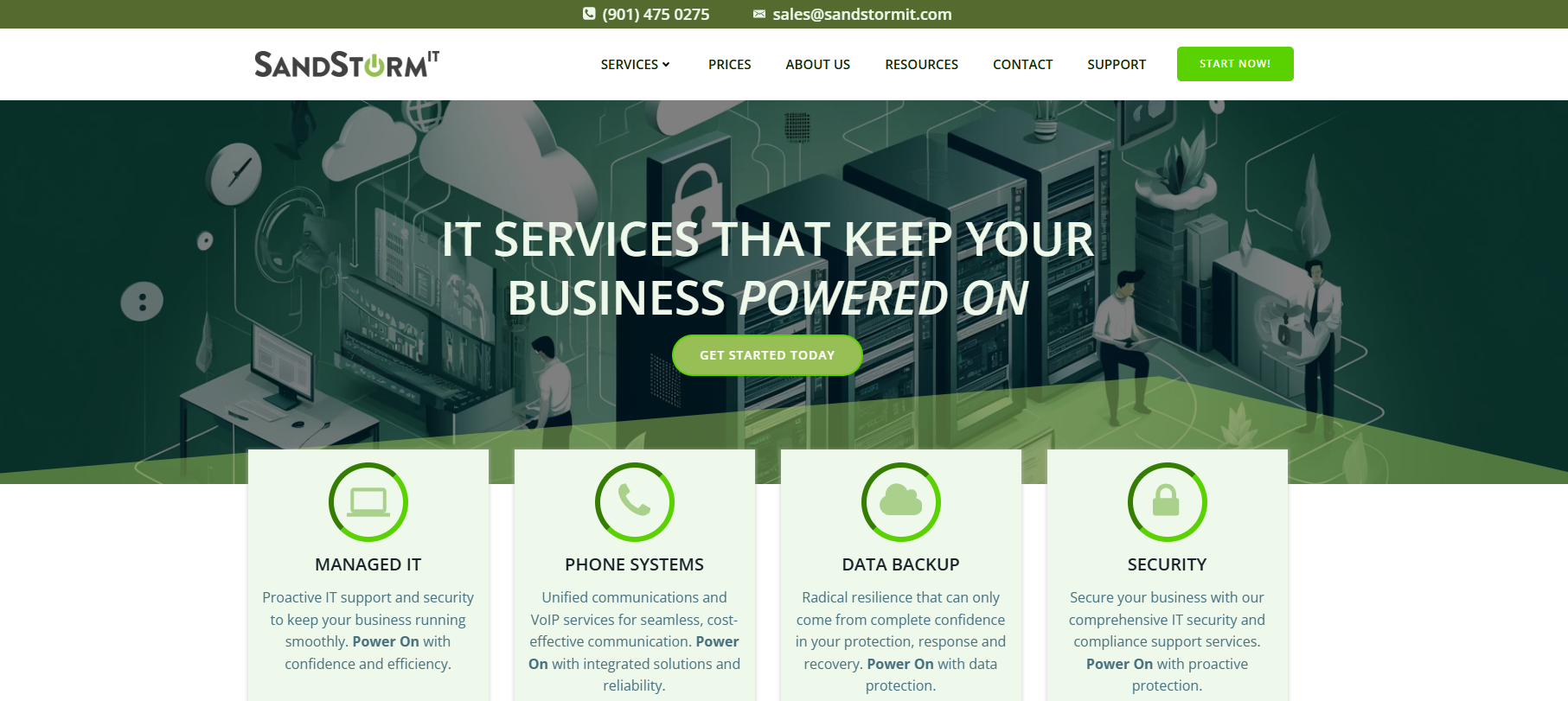 SandStorm IT managed IT services in the Memphis region — homepage