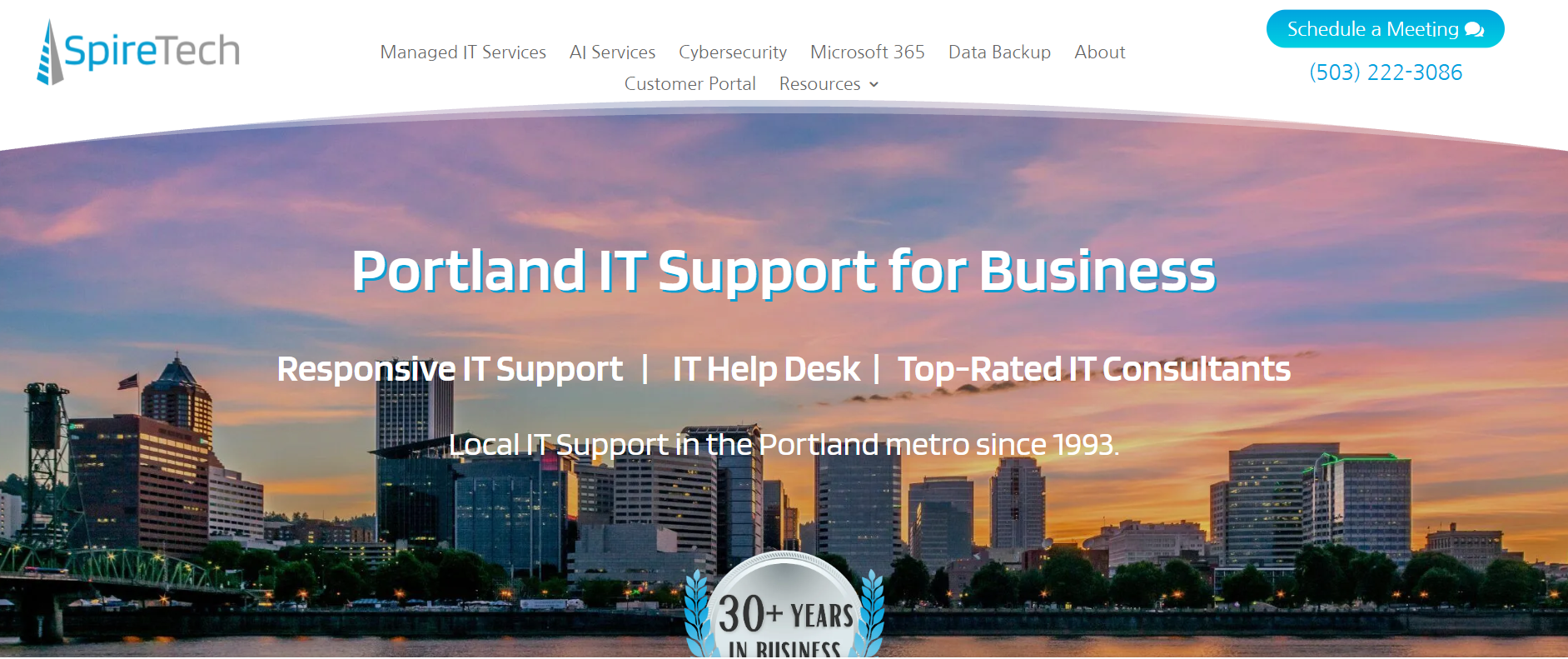 SpireTech managed IT Clackamas Portland OR homepage