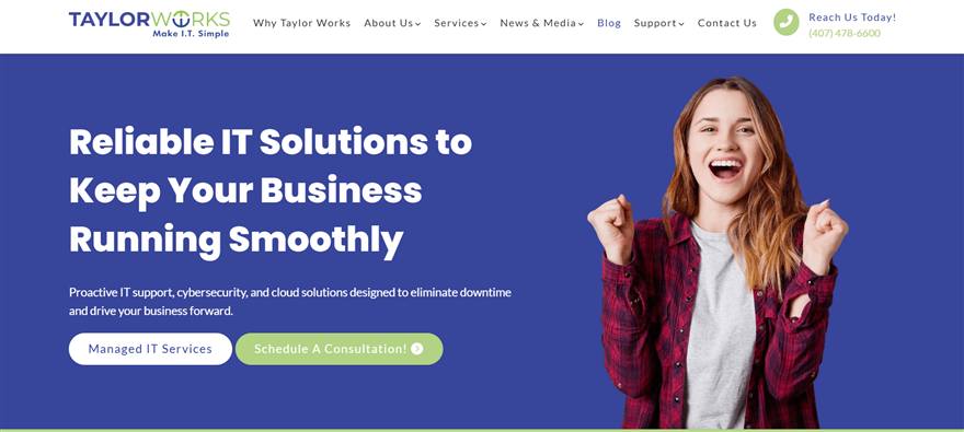 TaylorWorks managed IT services Orlando homepage