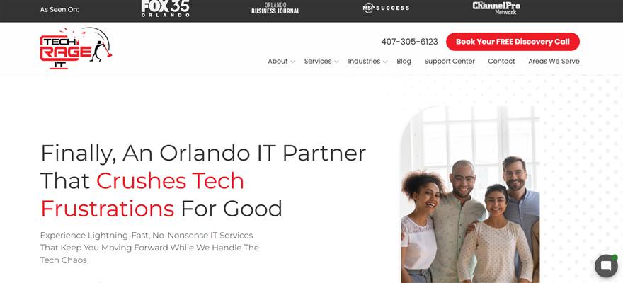 Tech Rage IT managed IT services Orlando homepage