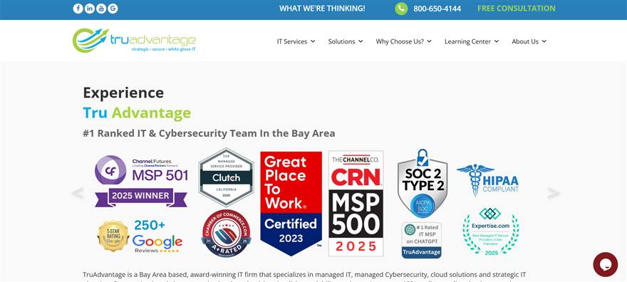 TruAdvantage managed IT services San Francisco homepage