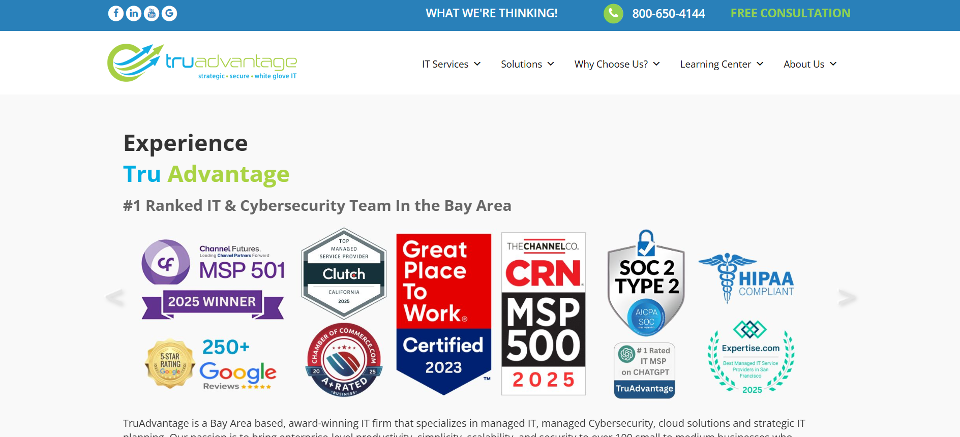 TruAdvantage managed IT services San Jose Bay Area California homepage