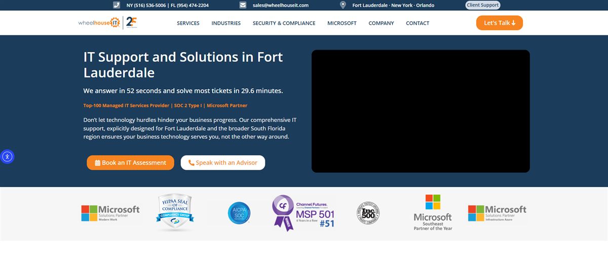 WheelHouse IT managed IT services Fort Lauderdale homepage