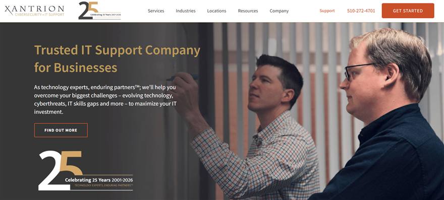 Xantrion managed IT services San Francisco homepage