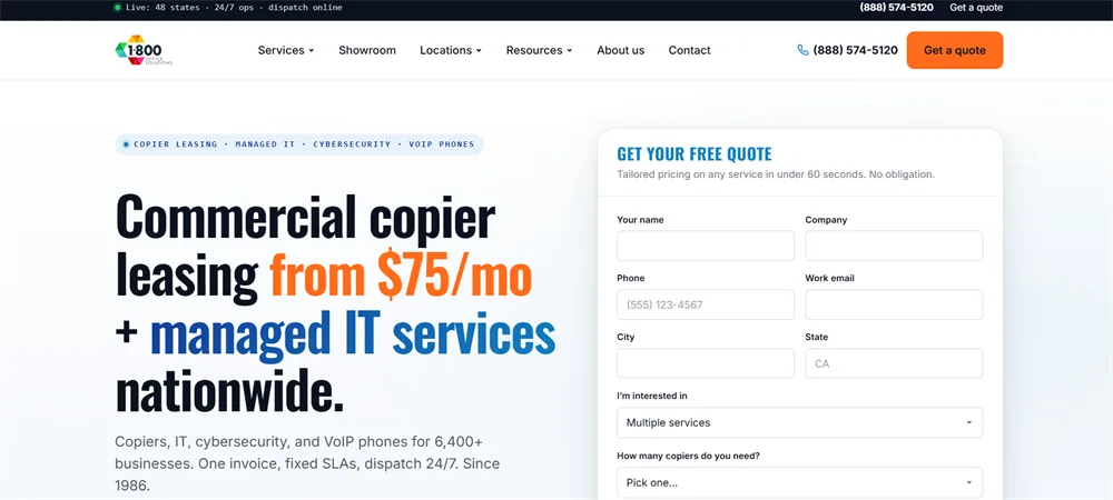1-800 Office Solutions managed IT services Fort Lauderdale FL homepage