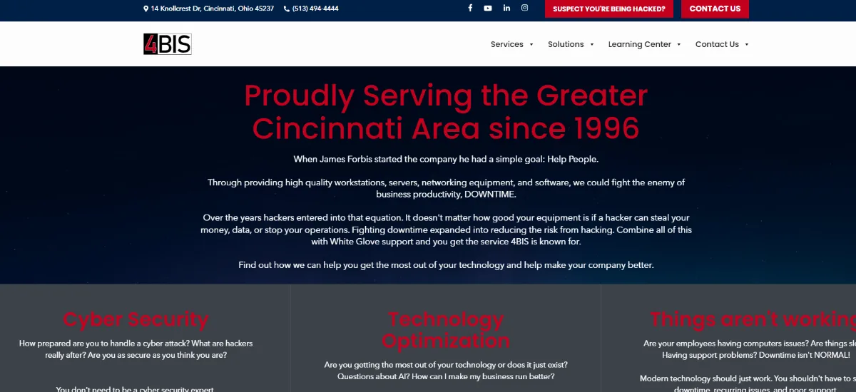 4BIS Cybersecurity IT Services Cincinnati — homepage