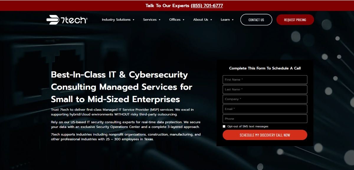7tech cybersecurity for financial firms in San Antonio homepage