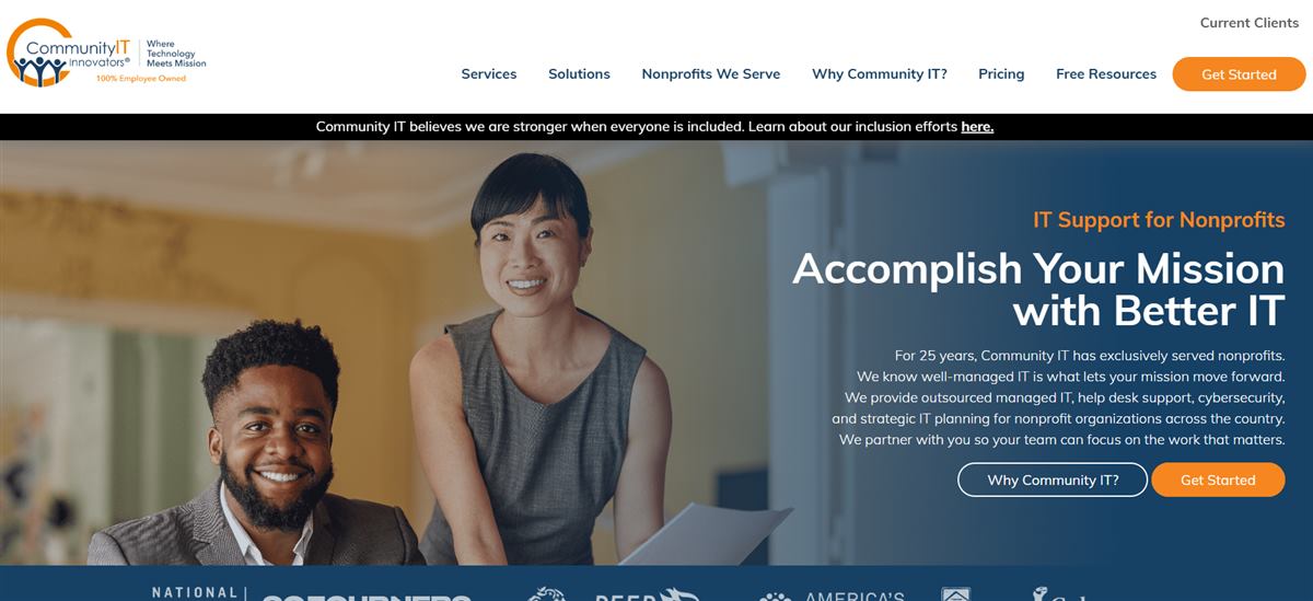 Community IT Innovators nonprofit IT support homepage