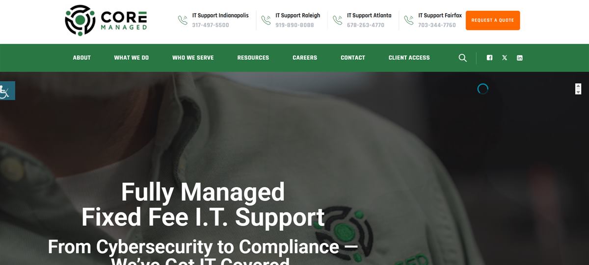 Core Managed Midwest real estate IT homepage