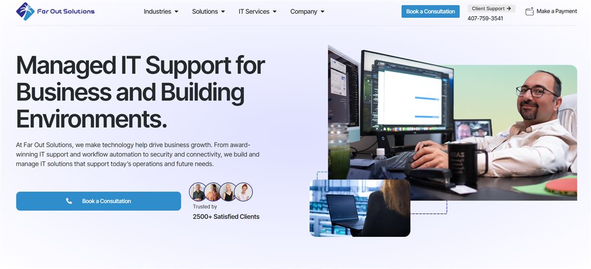 Far Out Solutions property management IT homepage