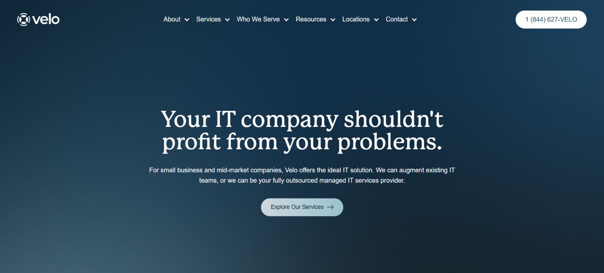 Velo IT Group managed IT Dallas energy homepage