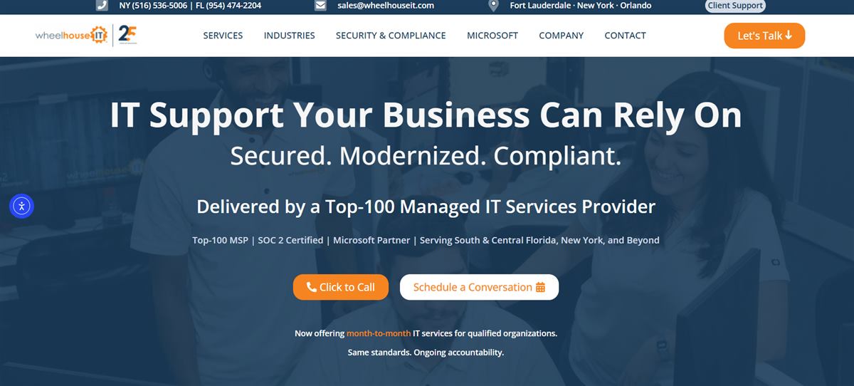 WheelHouse IT managed IT services for real estate homepage