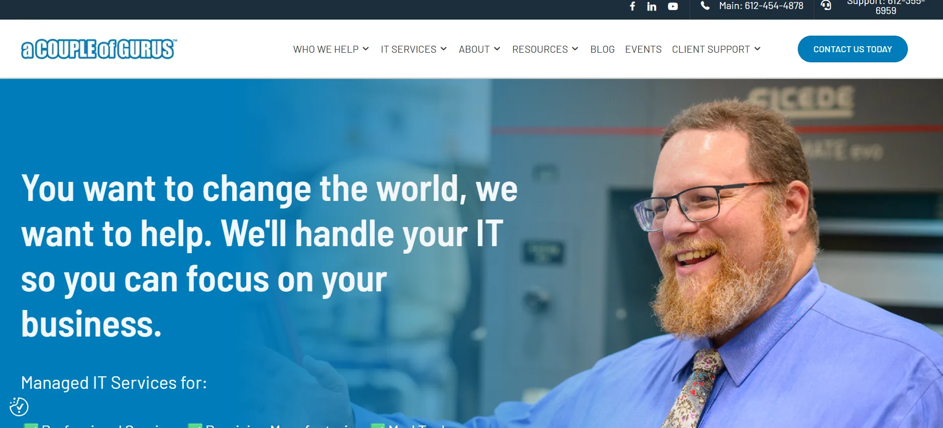 a COUPLE of GURUS managed IT services Minneapolis North Loop homepage