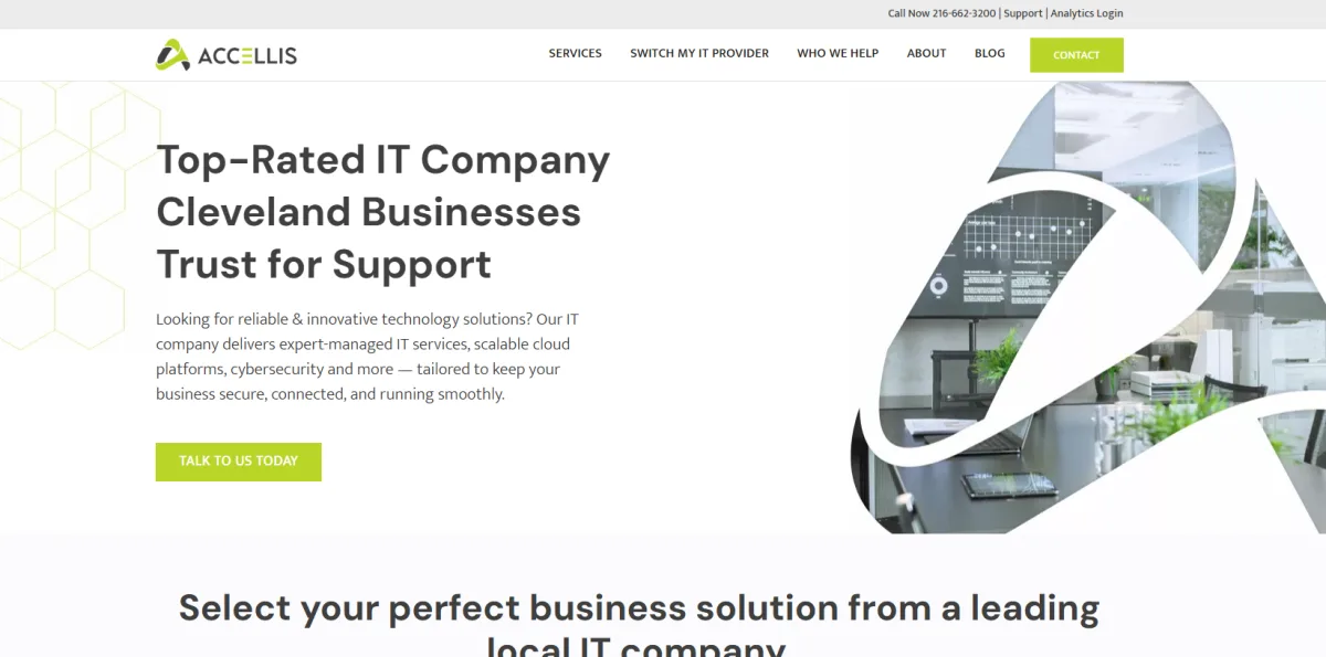 Accellis Technology Group managed IT services Cleveland homepage
