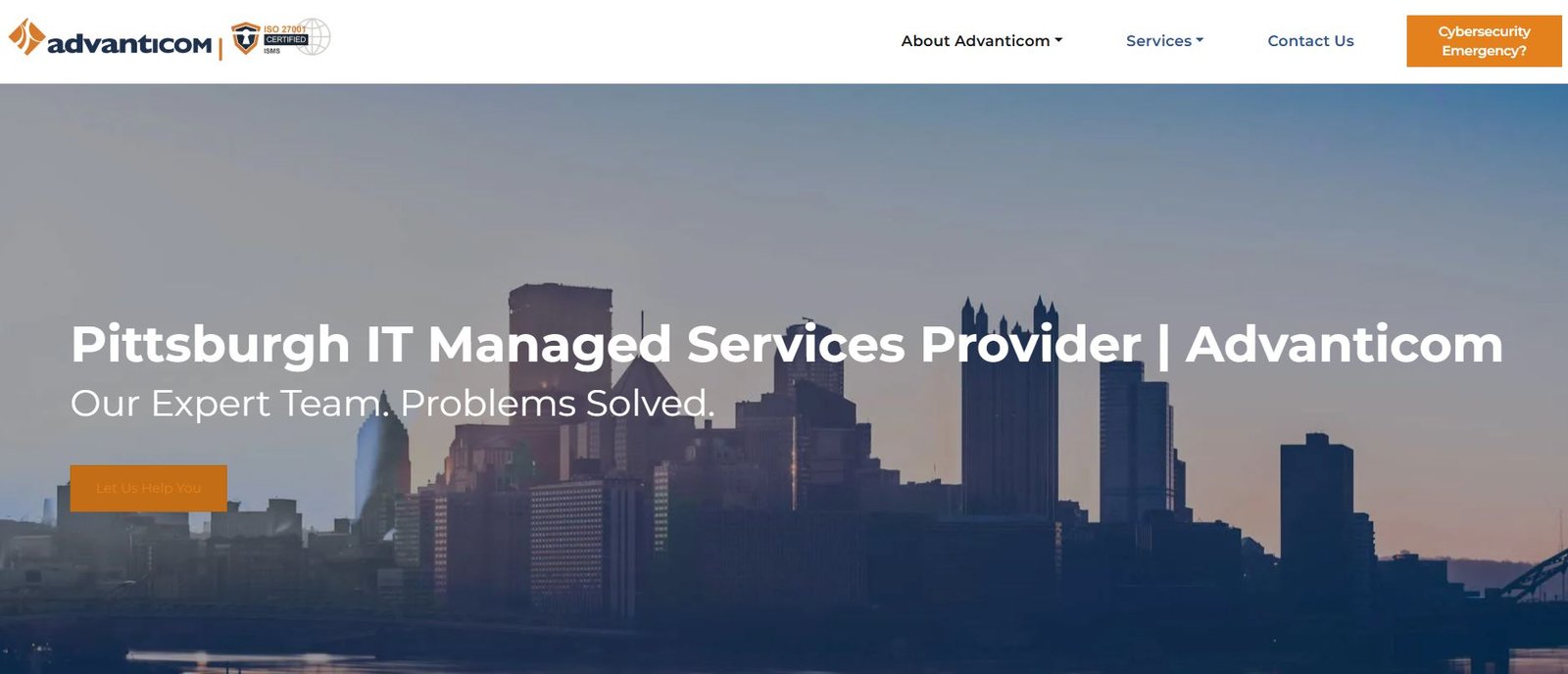 Advanticom Monroeville Pittsburgh Lean IT MSP homepage screenshot