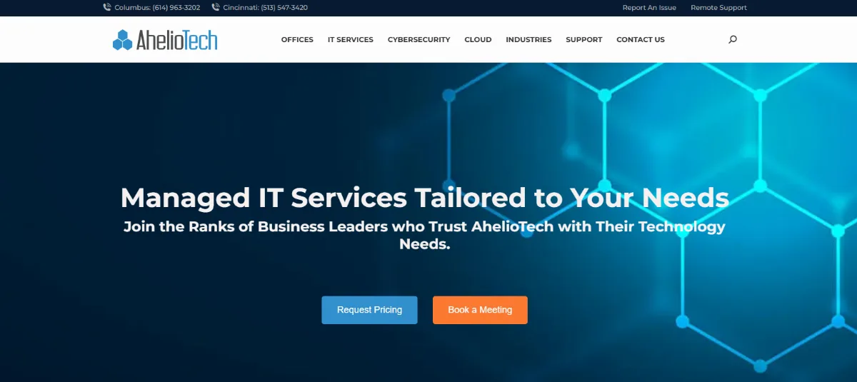 AhelioTech managed IT for law firms in Cincinnati homepage