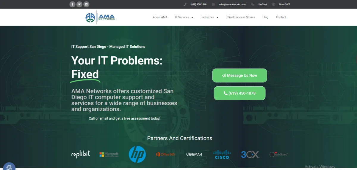 AMA Networks real estate IT services San Diego homepage