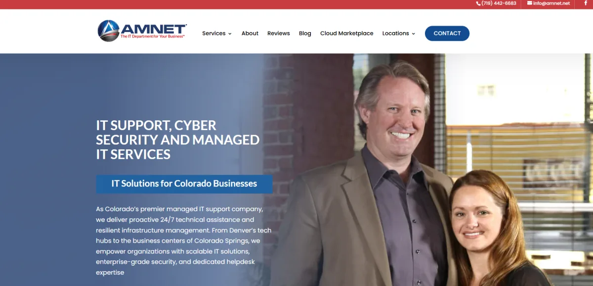 Amnet managed IT services Colorado Springs homepage