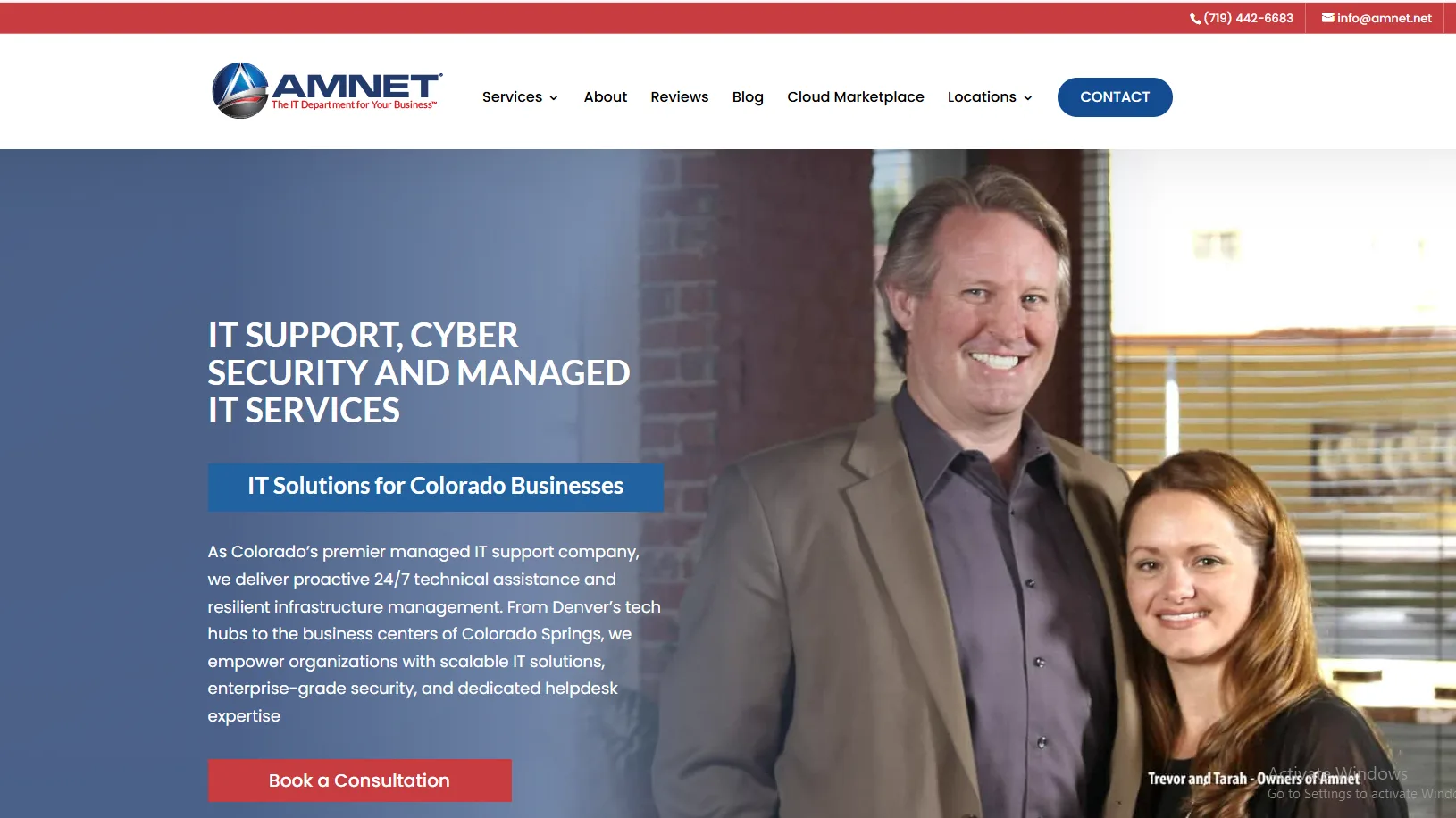 Amnet managed IT services Colorado Springs — homepage