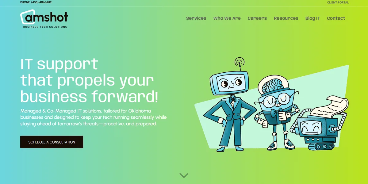 amshot managed IT services healthcare Oklahoma City homepage