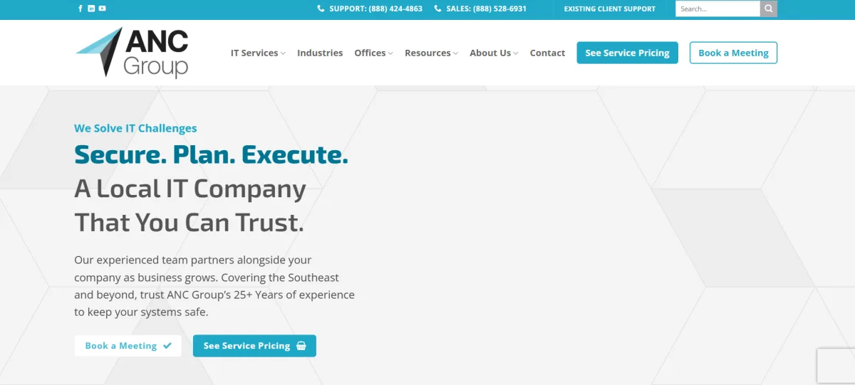 ANC Group managed IT services for law firms in Charlotte homepage