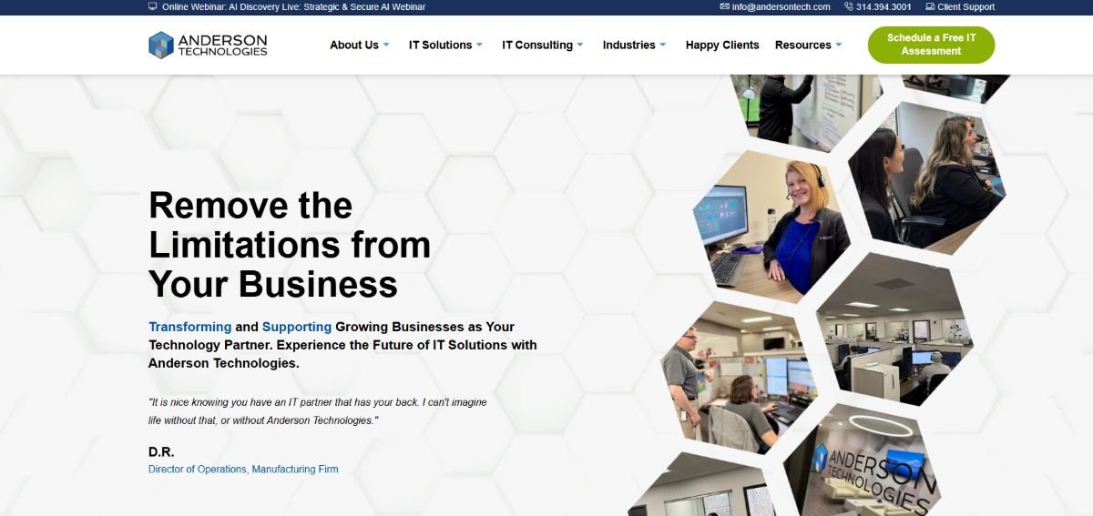 Anderson Technologies managed IT for financial services in St. Louis homepage