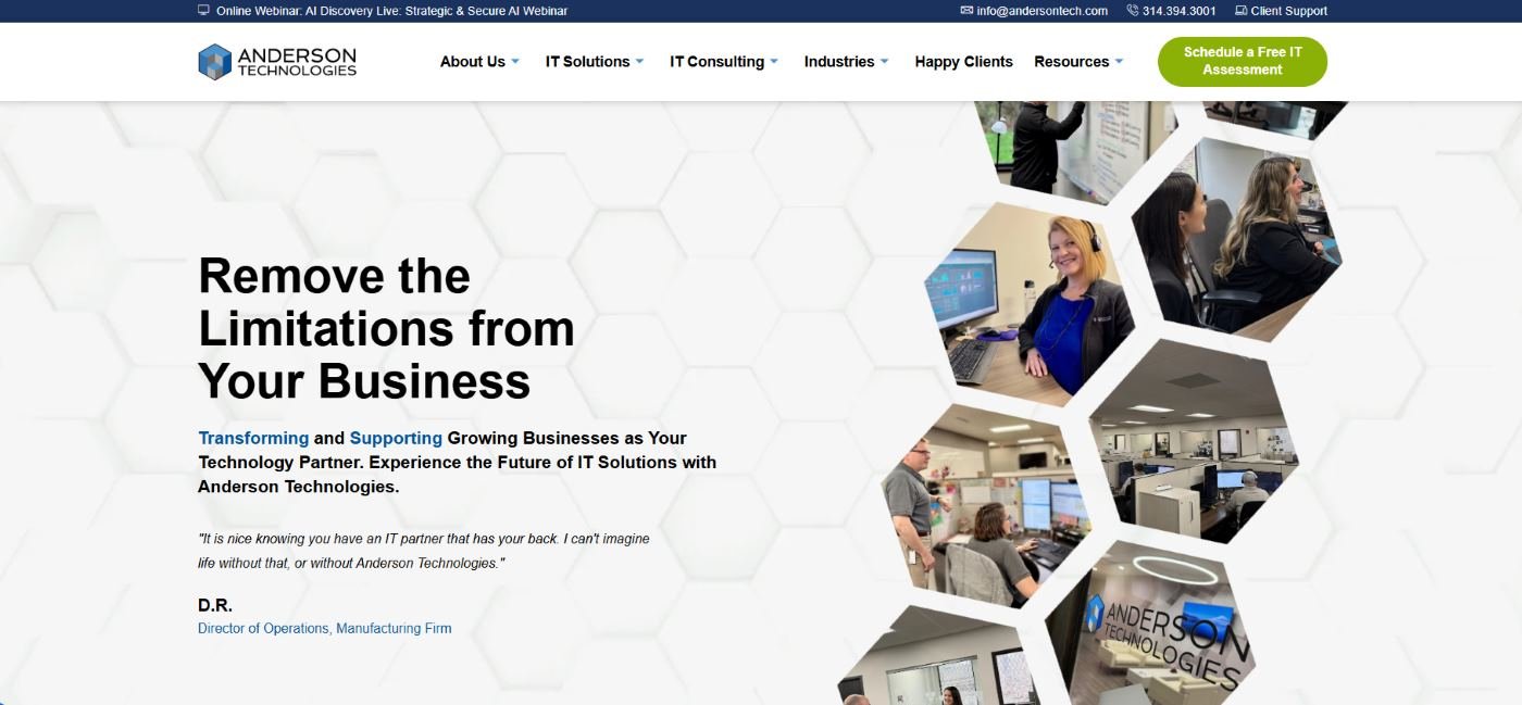 Anderson Technologies family-owned HIPAA IT for dental and small healthcare in Ballwin St. Louis homepage