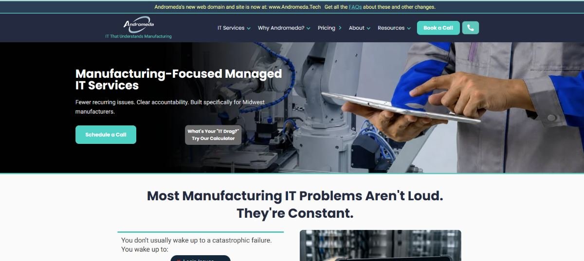 Andromeda Technology Solutions managed IT services St. Louis MO homepage