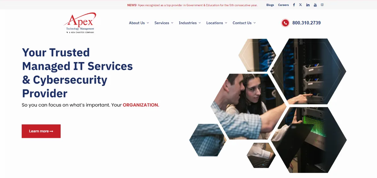 Apex Technology Management government IT provider in Sacramento — homepage