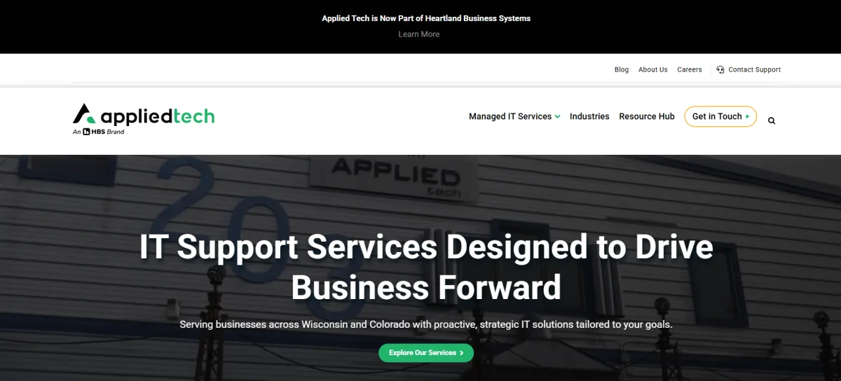 Applied Tech managed IT support homepage serving Denver healthcare