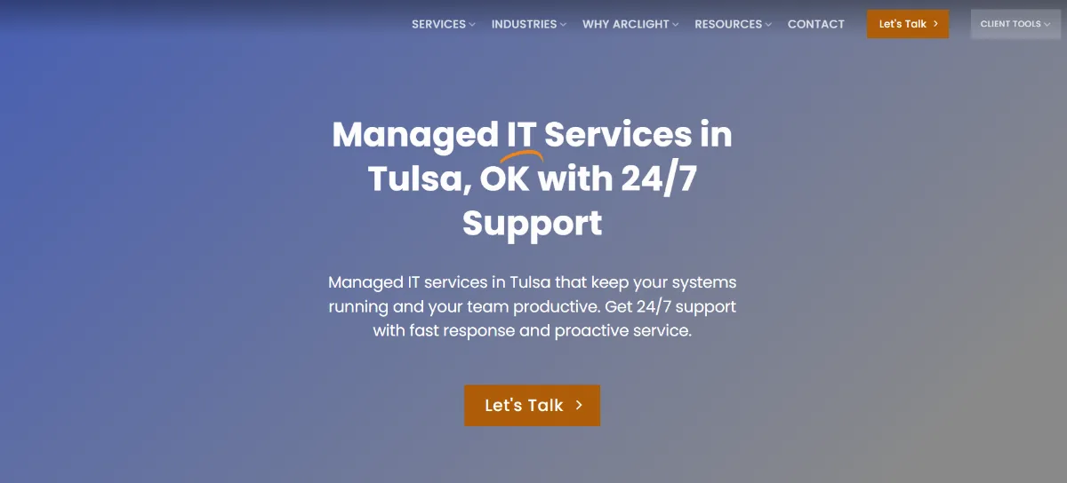 ArcLight Group Tulsa managed IT services — homepage