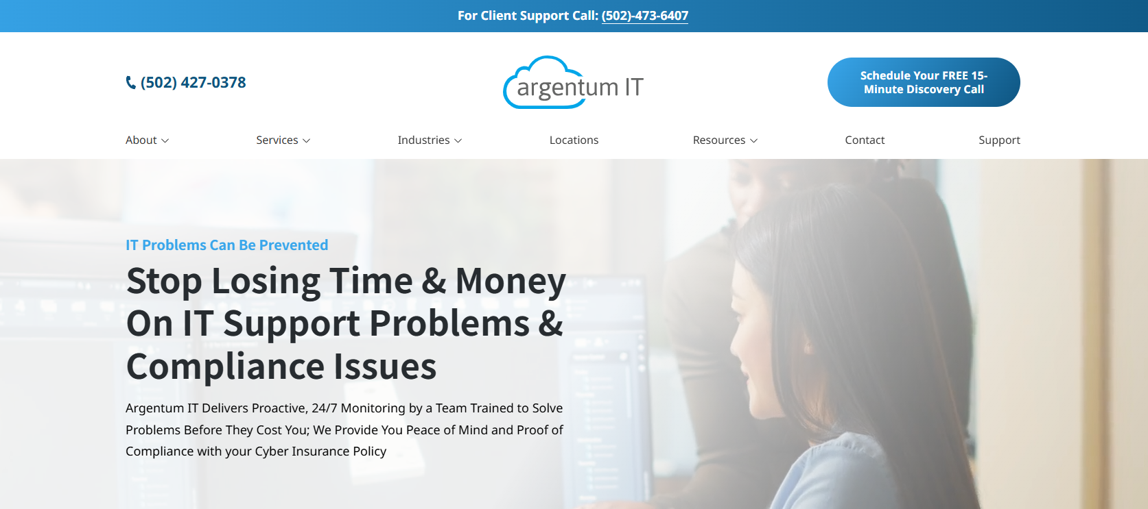 Argentum IT managed services Louisville — homepage