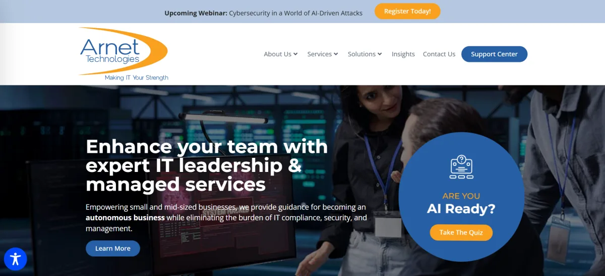 Arnet Technologies Columbus Ohio managed IT, homepage