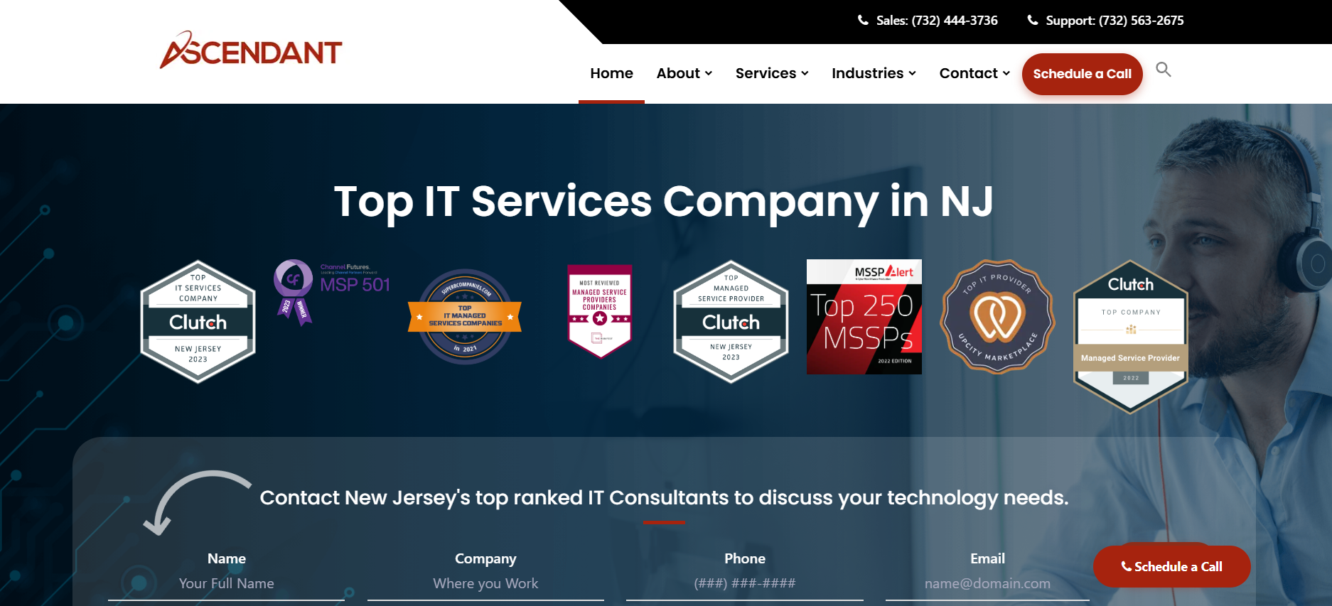 Ascendant Technologies managed IT services in Trenton, NJ — homepage