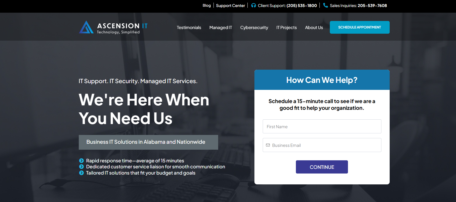 Ascension IT managed services Birmingham AL — homepage