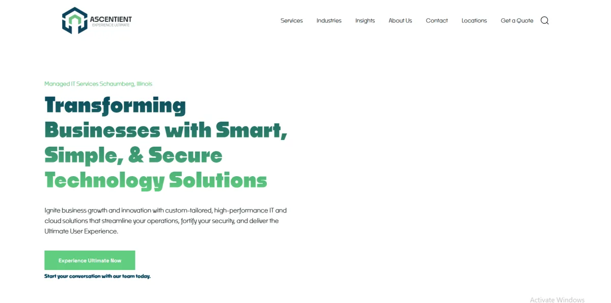 Ascentient homepage - IT services for manufacturing in Schaumburg and Chicago