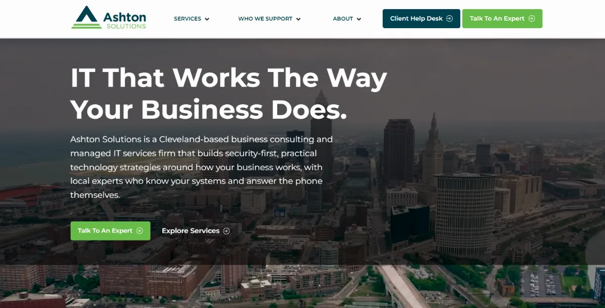 Ashton Solutions strategic IT advisory in Cleveland — homepage