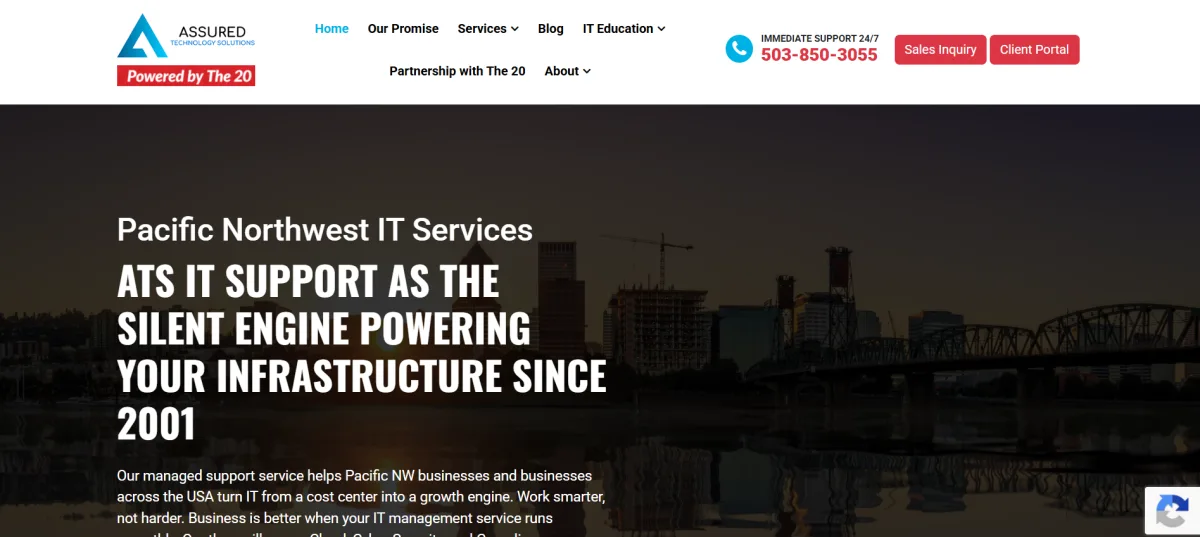 Assured Technology Solutions MSP Portland manufacturing homepage