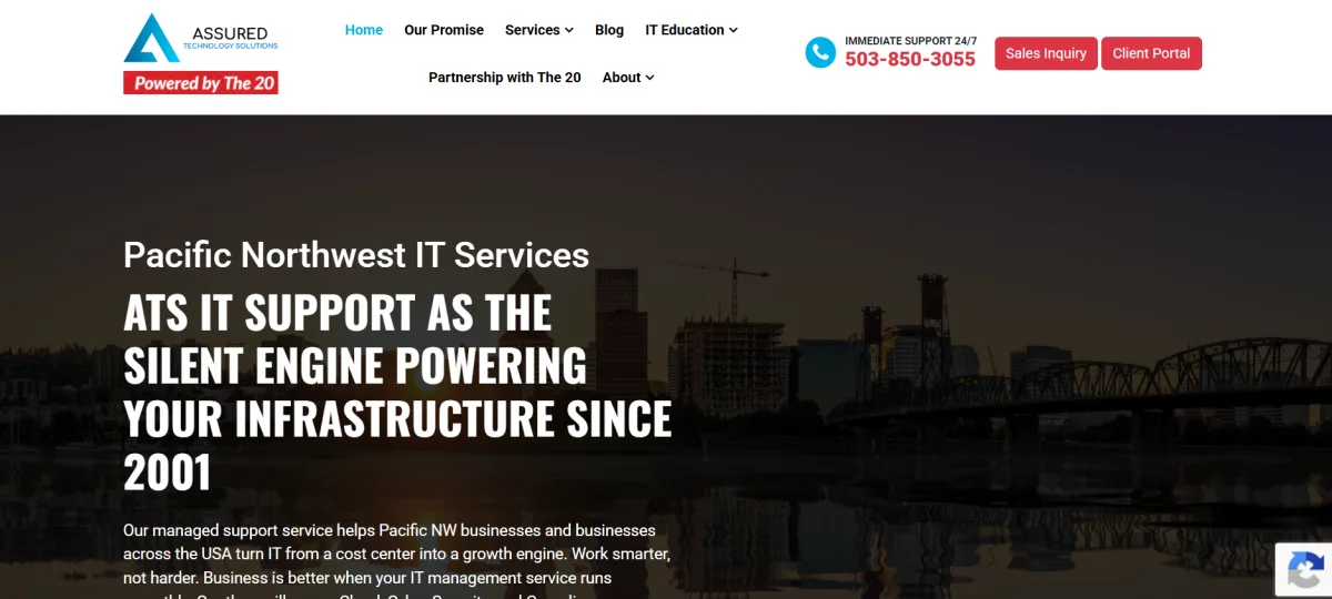Assured Technology Solutions Portland IT support, homepage