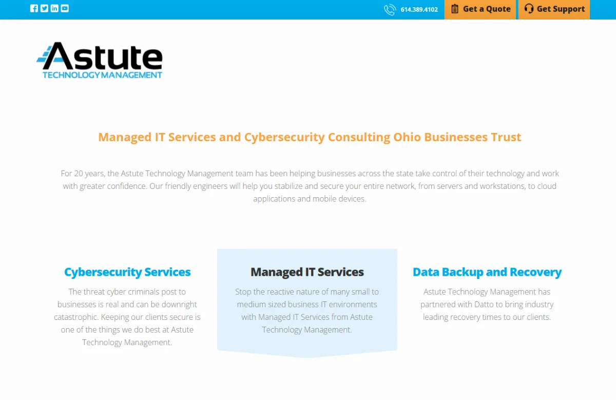 Astute Technology Management managed IT services Cincinnati — homepage