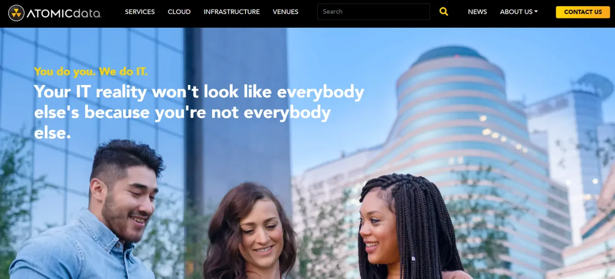 Atomic Data SOC 2 financial services hosting Minneapolis homepage