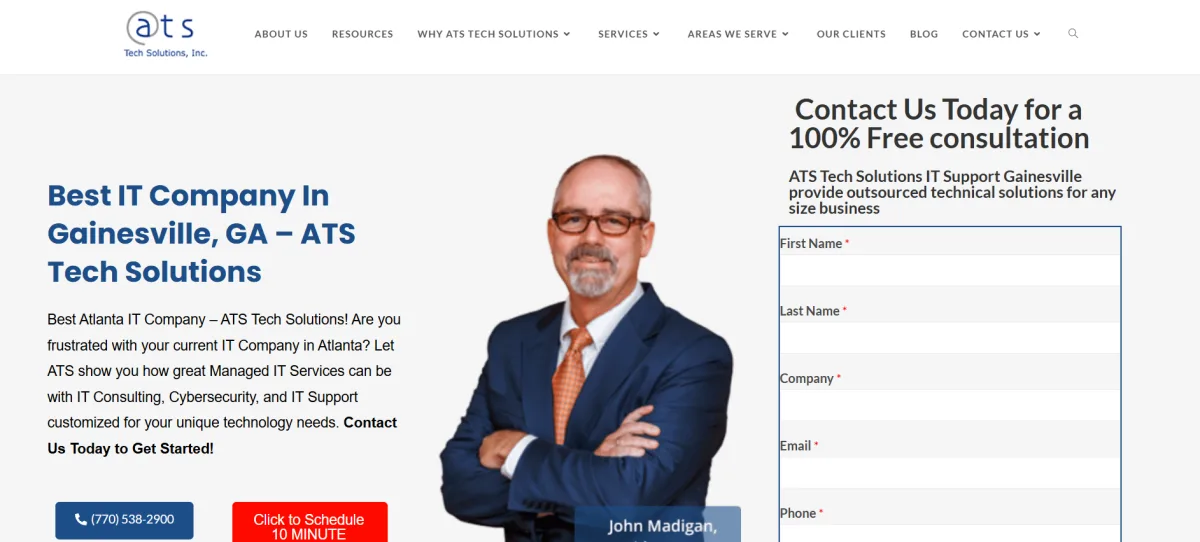 ATS Tech Solutions Gainesville Georgia IT support homepage